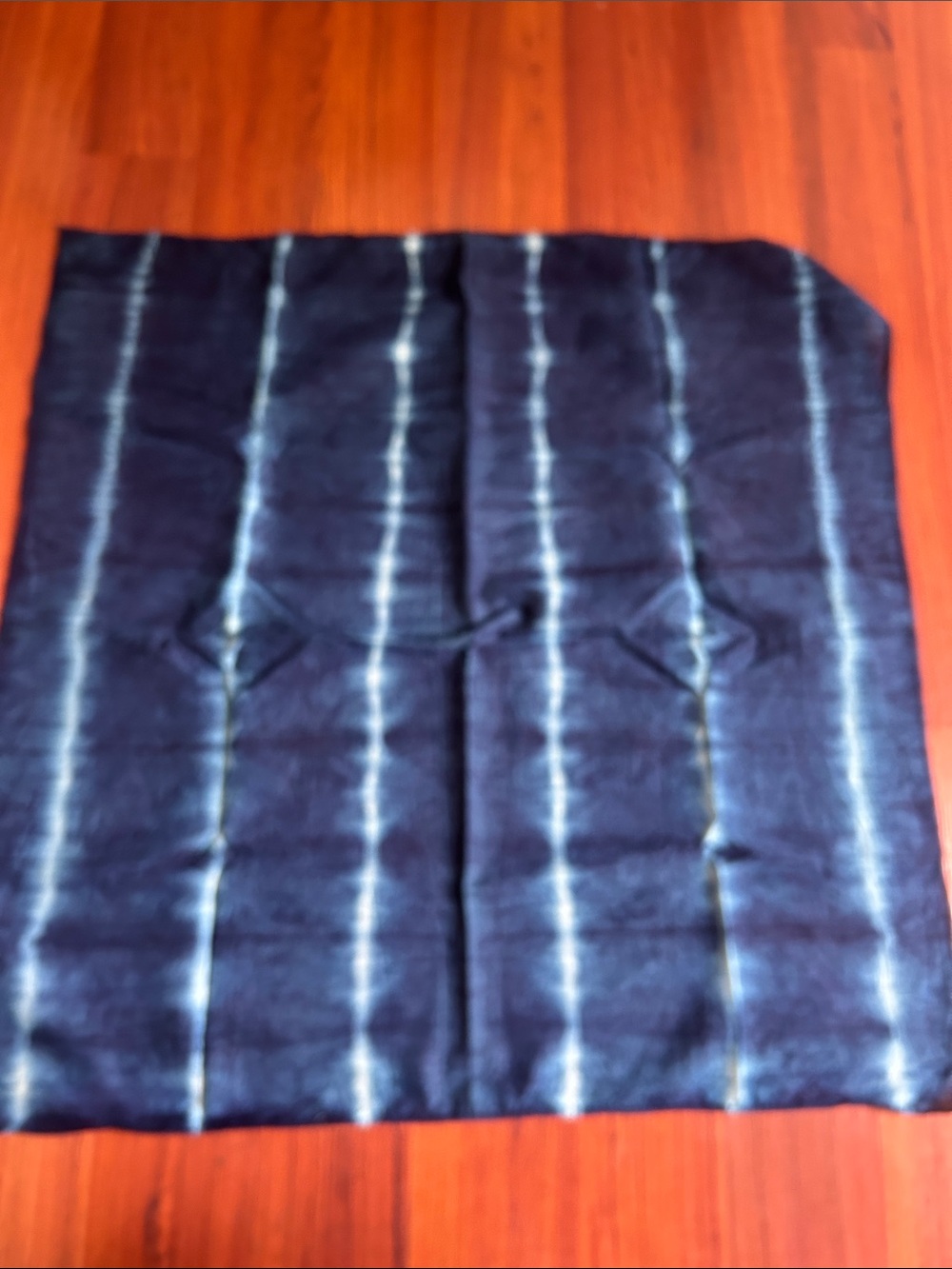 Hand-Dyed Indigo Striped Decorative bandana - Indigo Blue